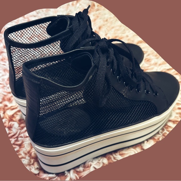 YRU ELEVATED BLACK MESH PLATFORM SNEAKERS - Picture 7 of 8